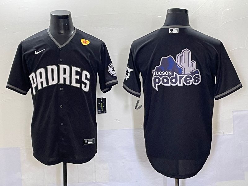 Men 2025 San Diego Padres Blank Black Game Nike MLB Jersey style 7037